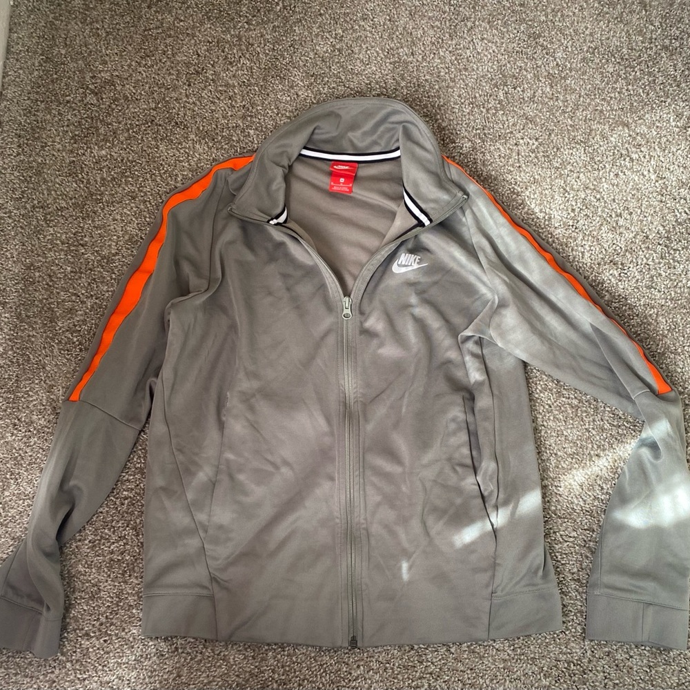 Nike jacket orange full zip coat lined